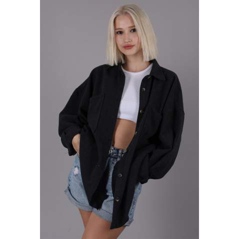 Anthracite Oversized Overshirt MG1562 - Antrasit