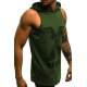 Madmext Men Khaki Hoodie Vest 2649 - Haki