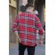 Red Regular Fit Plaid Shirt 5553 - Kırmızı