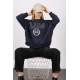 Mad Girls Navy Blue Sweatshirt MG1208 - Lacivert