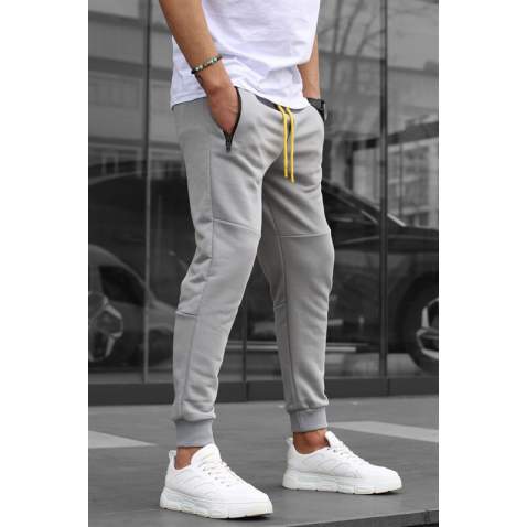 Men Dye Gray Basic Jogger Trousers - Boyalı gri