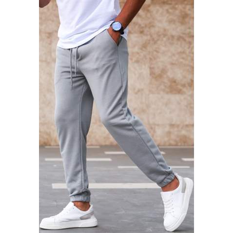 Madmext Men Plain Dye Gray Sweatpants 5424 - Boyalı gri