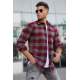 Madmext Men Plaid Maroon Shirt 4664 - Bordo