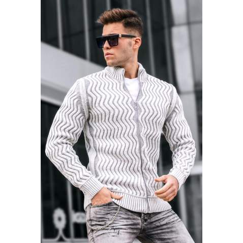 Madmext White Cardigan For Men 5611 - Beyaz