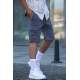 Smoke Gray Capri Shorts with Cargo Pockets 5737 - Füme