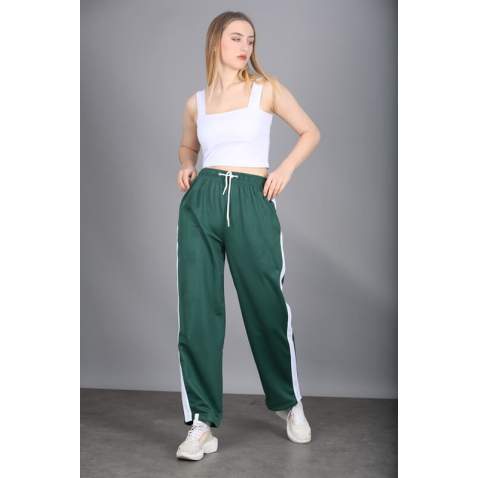 Mad Girls Green Bell Bottom Sweatpants MG1294 - Yeşil