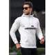 Madmext White Kangaroo Pocket Hooded Sweatshirt 4729 - Beyaz