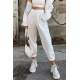 Mad Girls Oversize Elastic Cuffed White Sweatpants MG324 - Beyaz