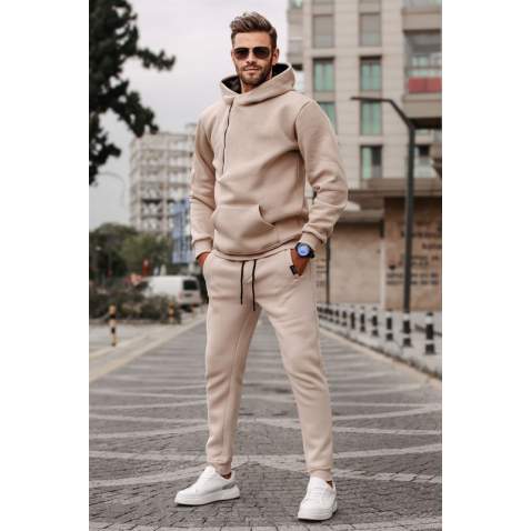 Madmext Beige Tracksuit For Men 5634 - Bej