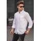 Men White Linen Shirt 5548 - Beyaz