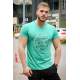 Madmext Green Printed T-shirt for Men 2994 - Yeşil