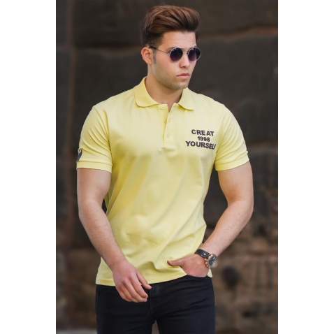 Madmext Men Yellow Polo T-shirt 5247 - Sarı