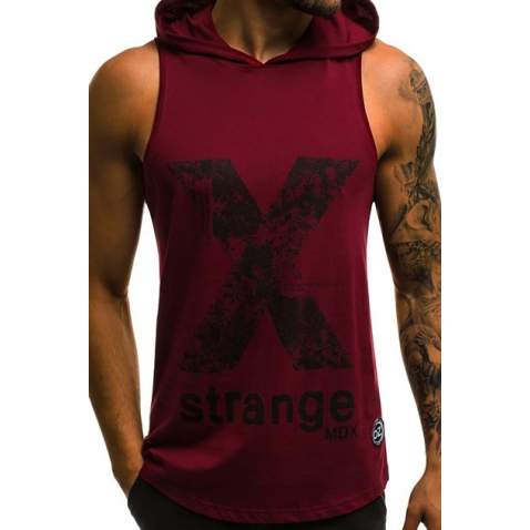 Madmext Men Maroon Hoodie Vest 2649 - Bordo