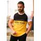 Madmext Yellow Two-Tone T-shirt for Men 3045 - Sarı