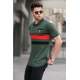 Men Embroided Khaki Green Polo T-Shirt 5868 - Haki yeşili