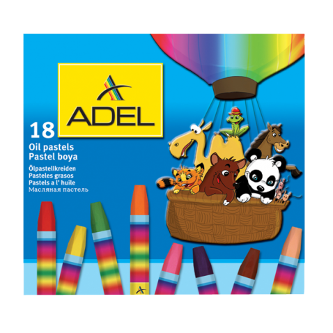 Adel Karton Kutu Pastel Boya 18 Renk