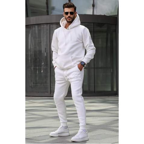 Ecru Hoodie Basic Tracksuit 5905 - Ekru