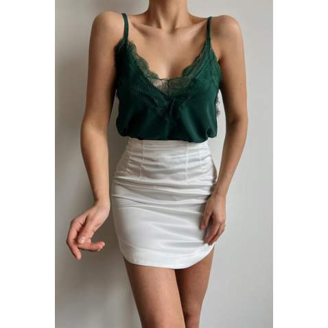 Mad Girls White Mini Skirt MG1439 - Beyaz