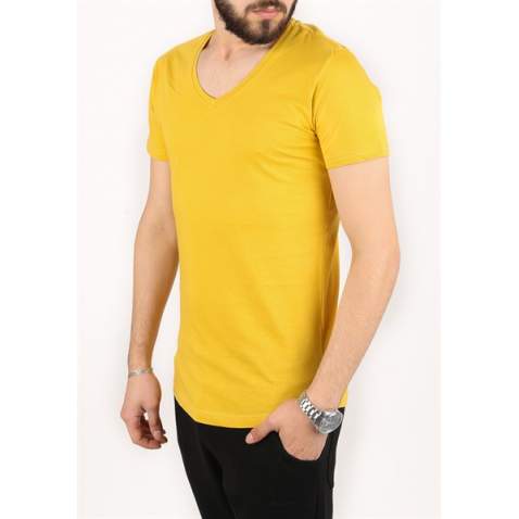 Madmext Yellow T-Shirt 2309 - Sarı