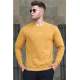 Madmext Men Crewneck Mustard Sweatshirt 5154 - Hardal