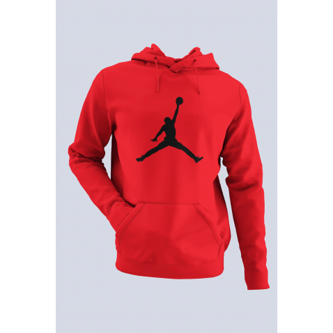 Air Jordan 02 Kırmızı NBA Erkek Kapşonlu Sweatshirt - Hoodie