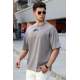 Madmext Gray Oversize T-shirt for Men 5233 - Gri