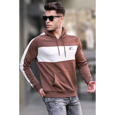 Madmext Men Brown Hoodie Sweatshirt 5290 - Kahverengi