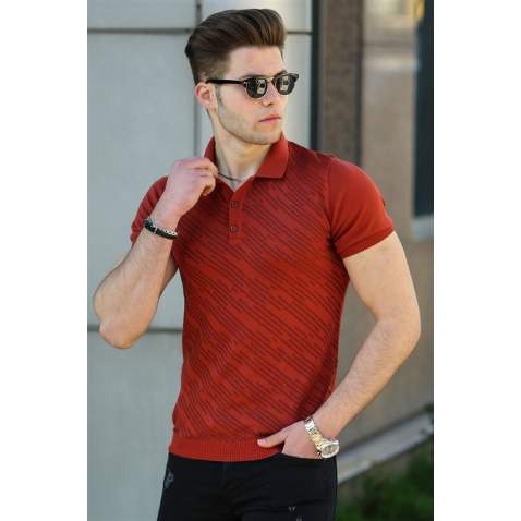 Madmext Maroon Polo Shirt for Men 4537 - Kiremit