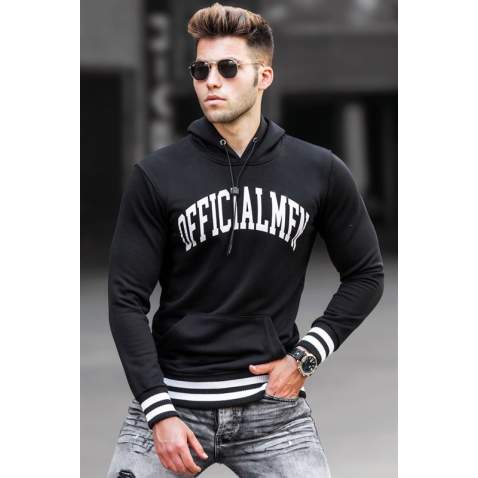 Madmext Men Black Hoodie Sweatshirt 5287 - Siyah