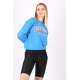 Mad Girls Blue Crew-Neck Women Sweatshirt MG789 - Mavi