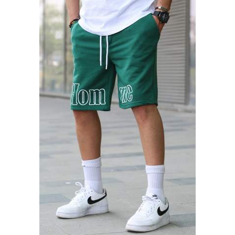 Madmext Men Printed Green Capri Shorts 5439 - Yeşil