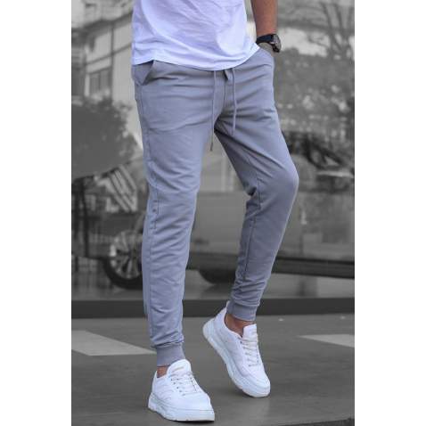 Madmext Men Elastic Bottom Smoke Gray Sweatpants 4821 - Füme