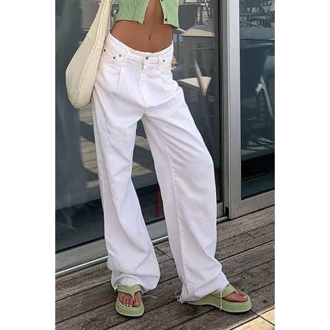 Mad Girls White Palazzo Jeans MG1405 - Beyaz