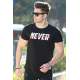 Madmext Big Size Black Printed T-shirt for Men 4560 - Siyah