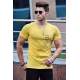 Madmext Yellow Printed T-shirt for Men 4450 - Sarı