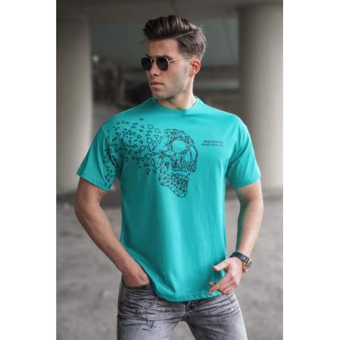 Madmext Green Printed T-shirt for Men 5251 - Yeşil