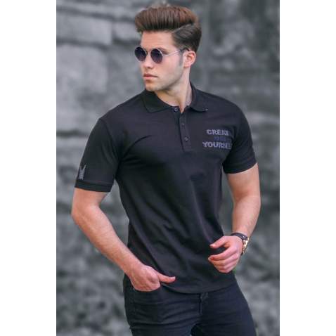 Madmext Men Black Polo T-shirt 5247 - Siyah