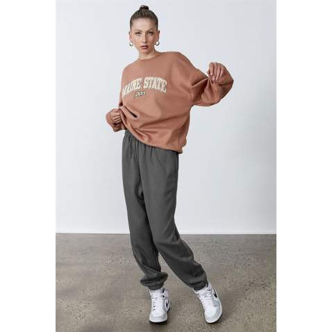 Women Anthracite Oversize Sweatpants MG1235 - Antrasit