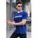 Men Printed Navy Blue Regular Fit T-Shirt 5884 - Lacivert