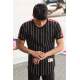 Madmext Black Striped T-shirt for Men 3039 - Siyah