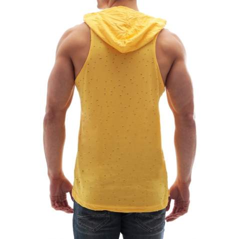 Sleeveless T-Shirt In Hooded Yellow 2893 - Sarı