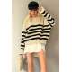 Beige Striped Sweater MG1258 - Bej