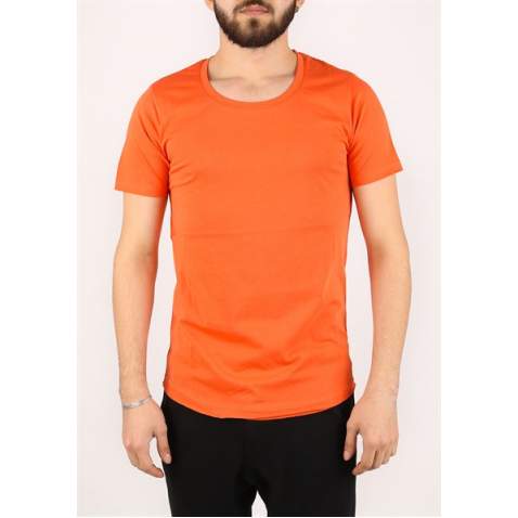 Madmext Men Orange Plain T-Shirt 2308 - Turuncu