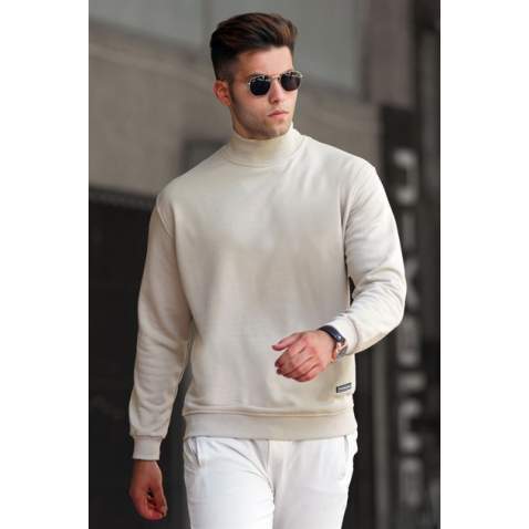 Madmext Men Beige Knitwear Sweater 5301 - Bej