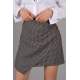 Women Brown Checkered Mini Skirt - Kahverengi