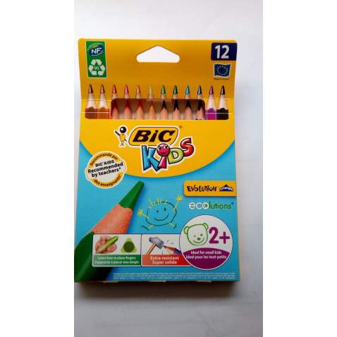 Bic  Evolution Üçgen Kuru Boya Kalemi 12 Renk