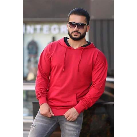 Madmext Red Oversize Hoodie 2876 - Kırmızı