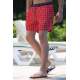 Madmext Claret Red Check Swim Wear Short 4258 - Bordo