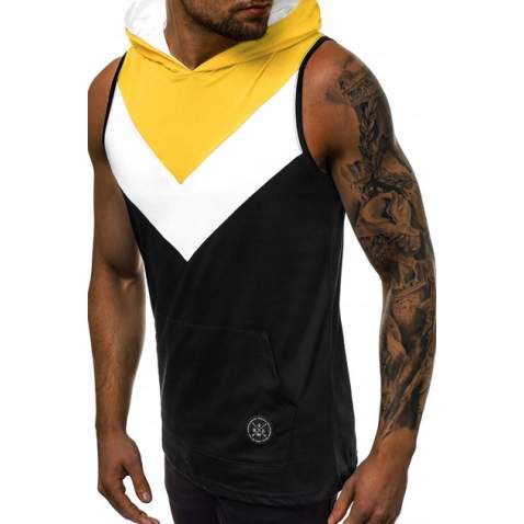 Madmext Men Sleeveless Black Hoodie 2897 - Siyah