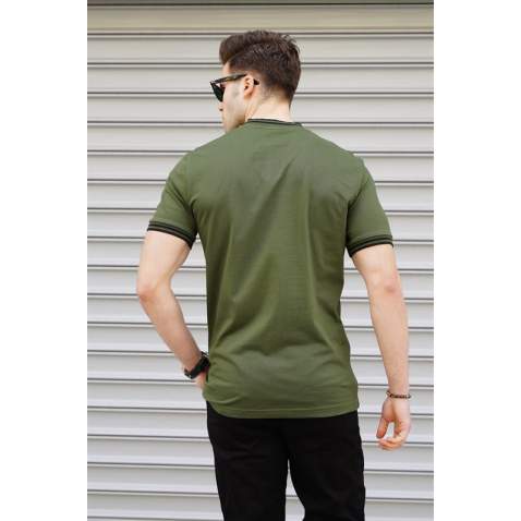 Men Khaki Green Polo T-Shirt - Haki yeşili